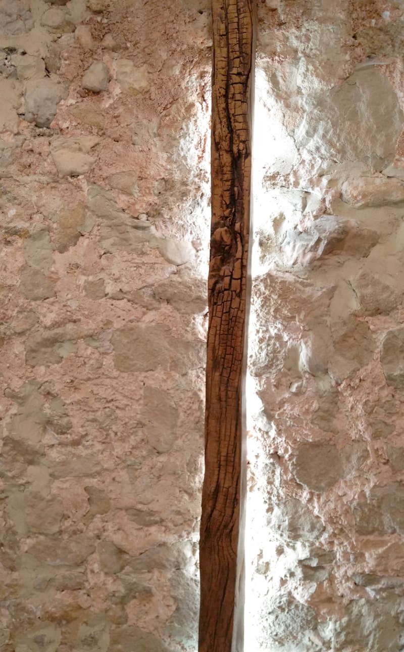 luminaire poutre chêne ancien grand format 2m50